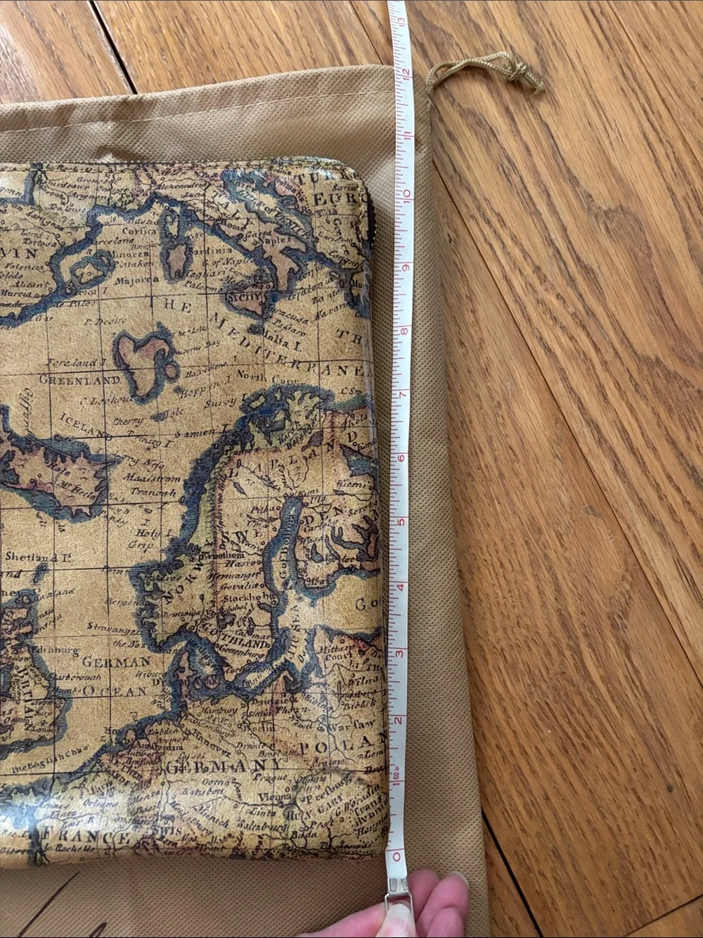Patricia Nash Map Print Computer Bag - Tan & Blue & Green NWT